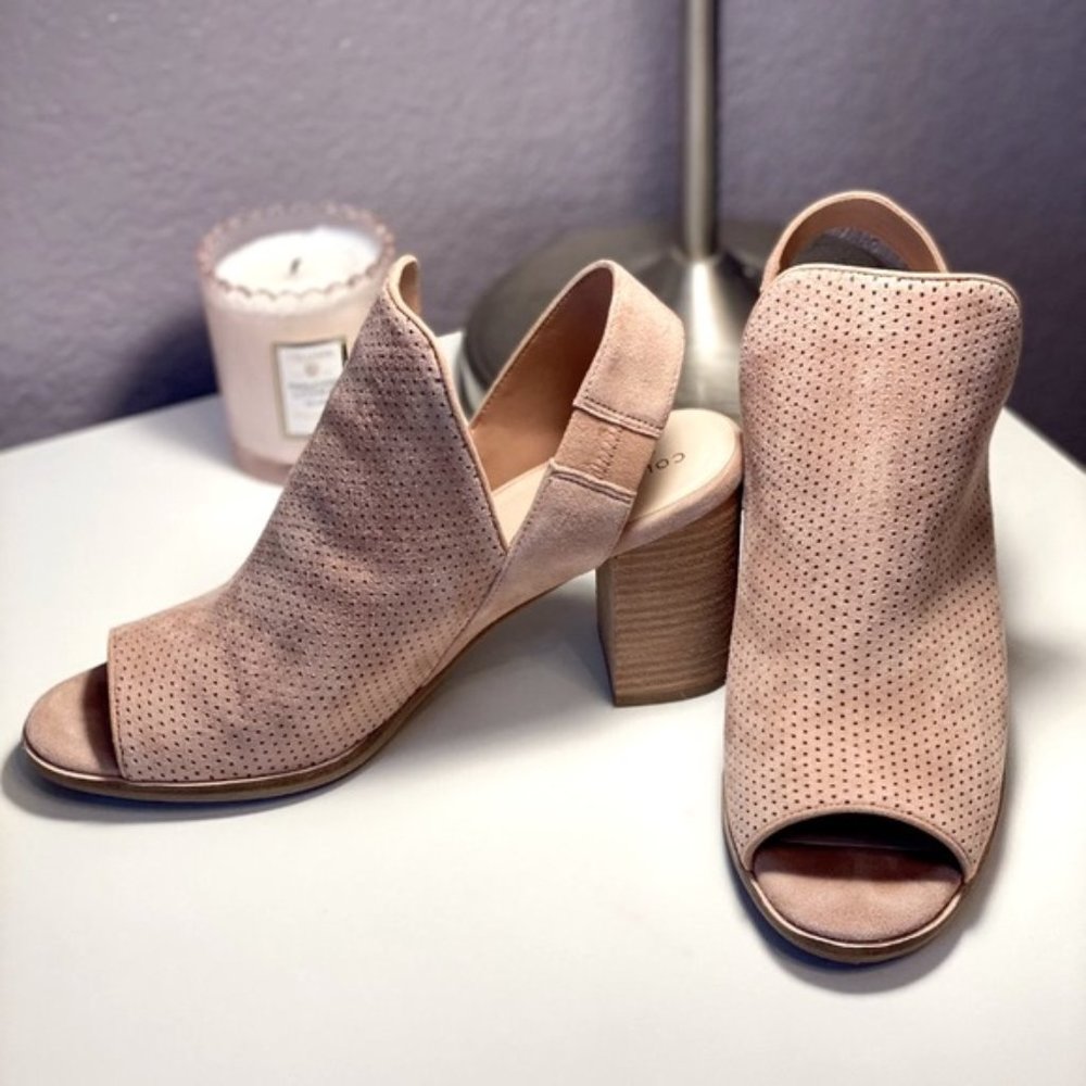 Cole Haan Open Toe Suede Sling Bootie